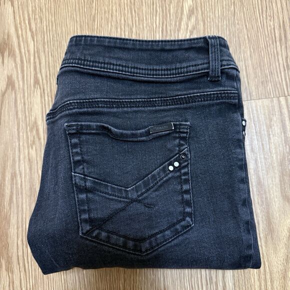 Chicos So Slimming Dark Wash Black Straight Leg Jeans Women's Sz 1R US M/8 - Picture 6 of 6